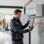 Montaż jednostki klimatyzacji w domu jednorodzinnym przez instalatora